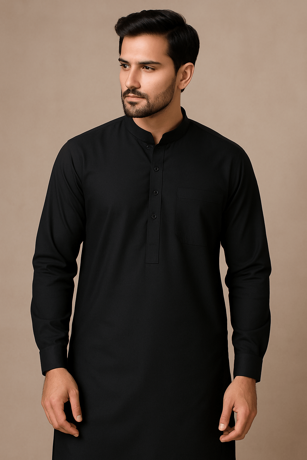 Black Shalwar Kameez for Qawwali Night: Elegant Styles with Waistcoats - Price Tag