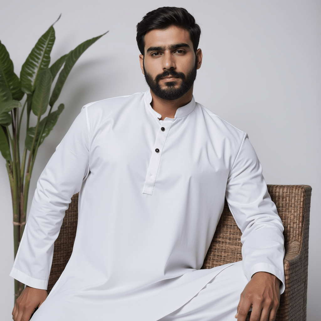 Egg White Color| All-Season Wash & Wear| 4 Meters | Mens Unstitched Collection Price Tag