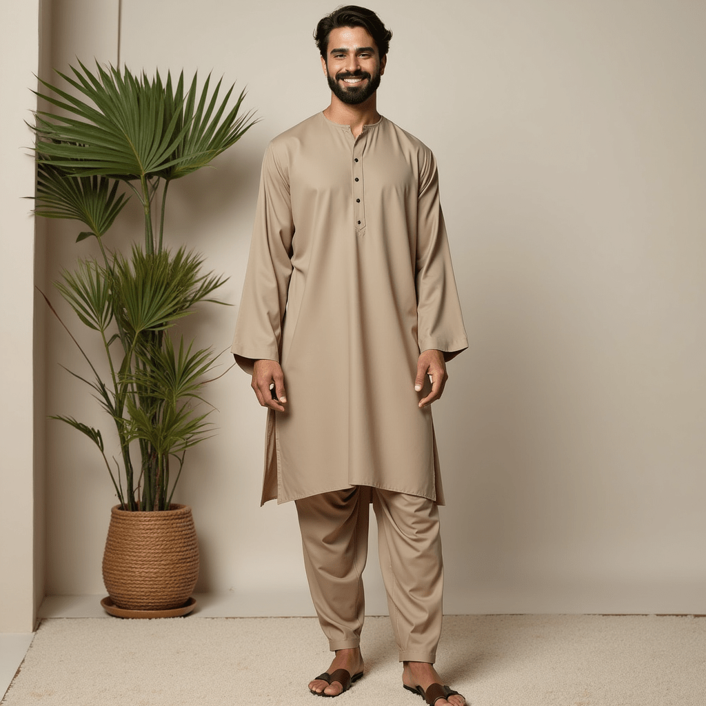 Ivory Color |All-Season Wash & Wear|4 Meters | Mens Unstitched Collection Price Tag