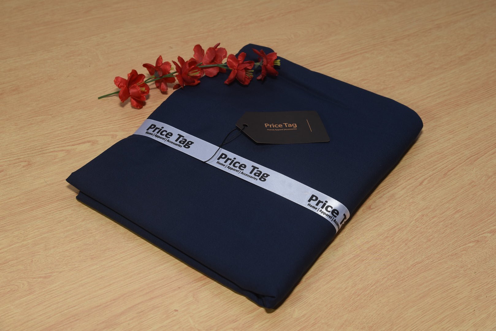 Navy Blue Color |Swiss Wash & Wear| Unstitched Fabric| 4 Meter Price Tag