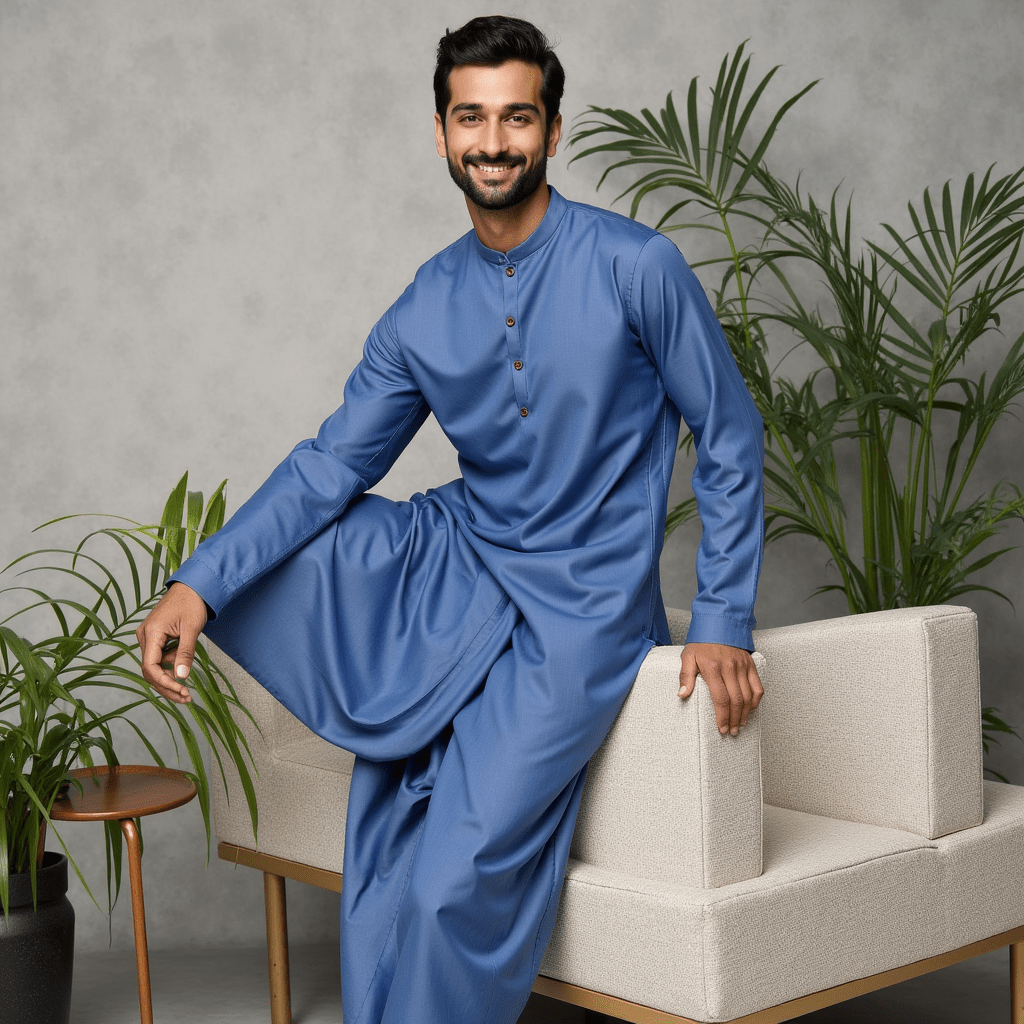 Saphire Color|All-Season Wash & Wear|4 Meters | Mens Unstitched Collection| Premium Quality Price Tag