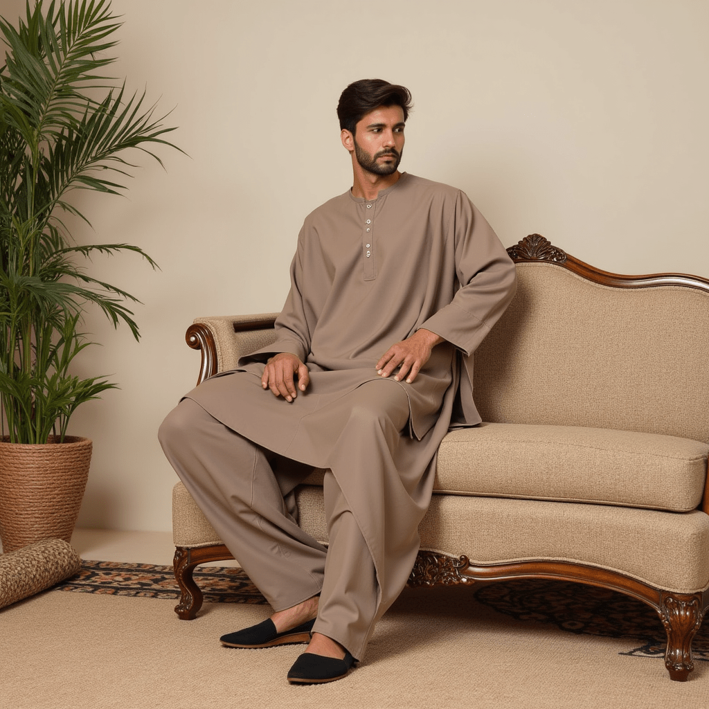 Ivory Color | All - Season Wash & Wear|4 Meters | Mens Unstitched Collection - Price Tag
