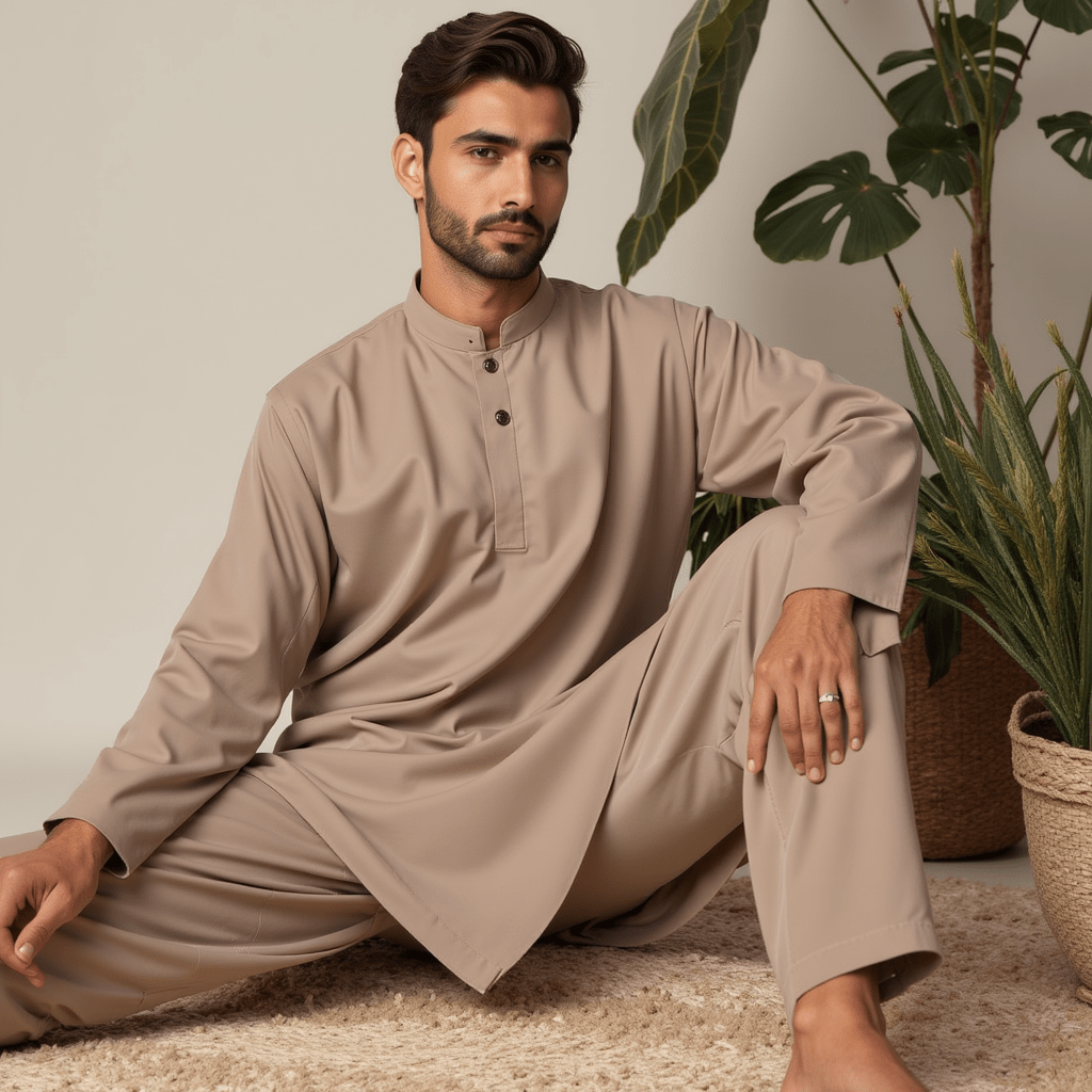 Ivory Color | All - Season Wash & Wear|4 Meters | Mens Unstitched Collection - Price Tag