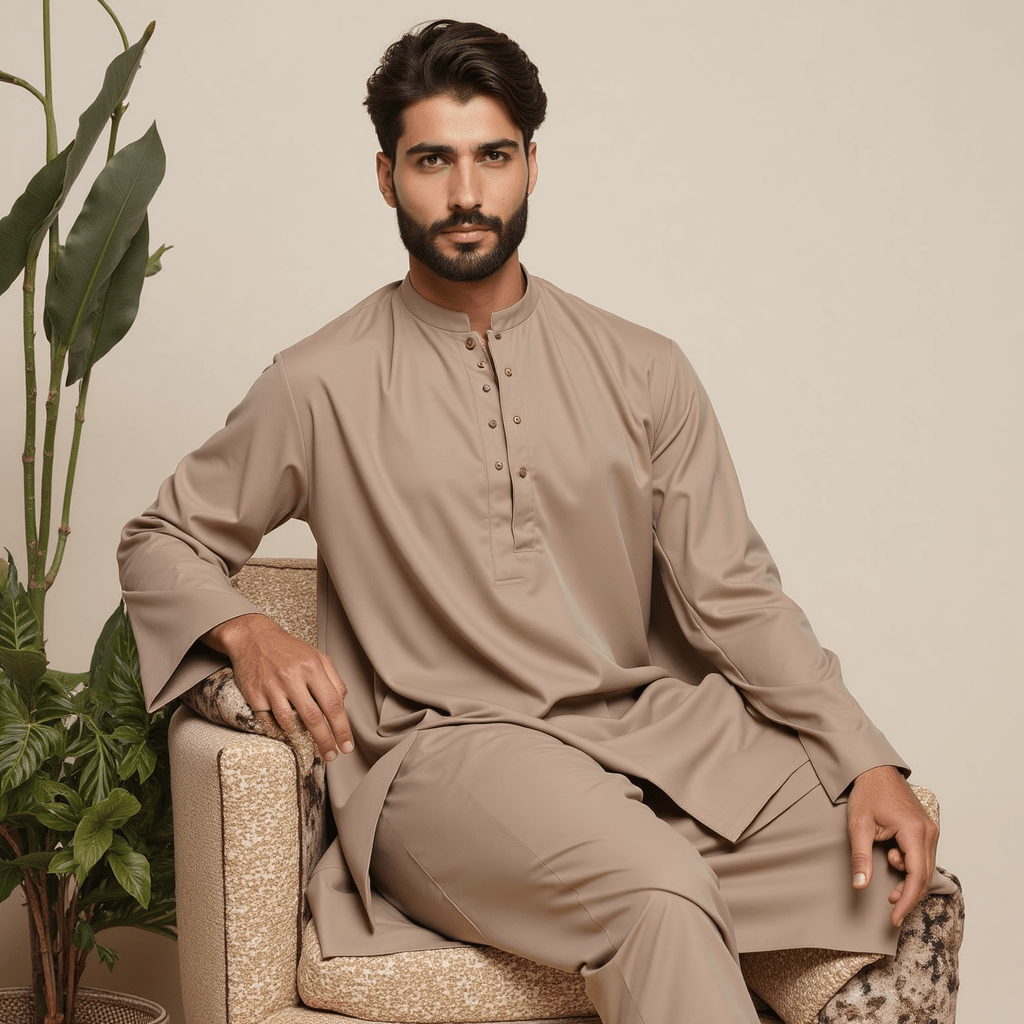 Ivory Color | All - Season Wash & Wear|4 Meters | Mens Unstitched Collection - Price Tag